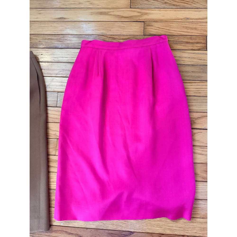 Vintage Skirt Bundle Rena Rowan Brown Wool & Talbots Pink Pencil Skirts Size 4 - Picture 2 of 6